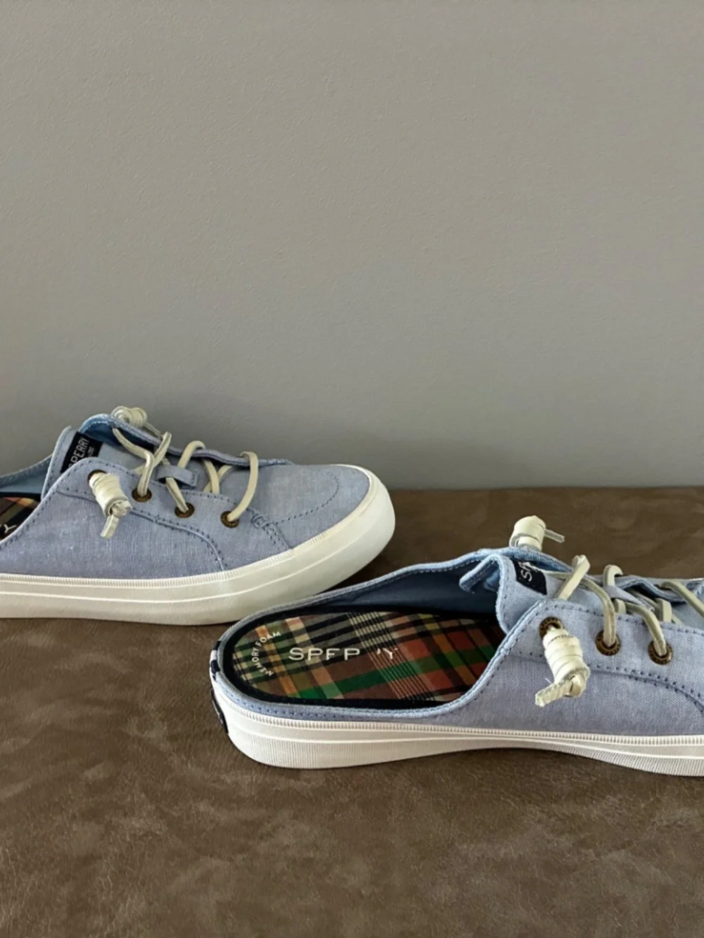 Women's Sperry Top-Sider Crest Vibe Sneaker Mule Blue Canvas - Picture 4 of 6